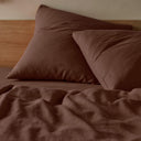 The Honest Label Pure Linen European Pillowcase in Cacao with brown tones pillowcase product view THL product image 1