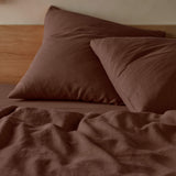 The Honest Label Pure Linen European Pillowcase in Cacao with brown tones pillowcase product view THL product image 1