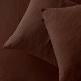 The Honest Label Pure Linen Standard Pillowcase (2 Pack) in Cacao with brown tones pillowcase product view THL product image 2