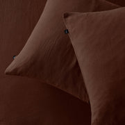 The Honest Label Pure Linen Standard Pillowcase (2 Pack) in Cacao with brown tones pillowcase product view THL product image 2