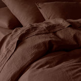 The Honest Label Pure Linen European Pillowcase in Cacao with brown tones pillowcase product view THL product image 2