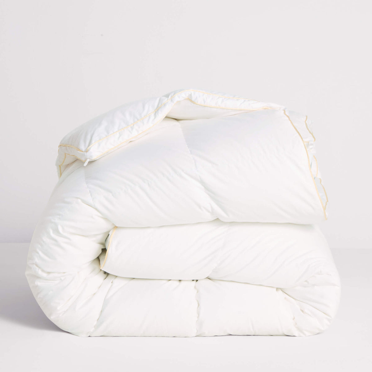 The Honest Label Chamonix Luxury French 90/10 Goose Down Quilt home bedding styled bedroom view THL product image 2