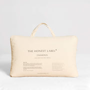 The Honest Label Chamonix Luxury French 90/10 Goose Down Pillow pillowcase lifestyle view THL product image 5