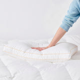The Honest Label Chamonix Luxury French 90/10 Goose Down Pillow pillowcase lifestyle view THL product image 2