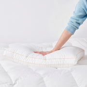 The Honest Label Chamonix Luxury French 90/10 Goose Down Pillow pillowcase lifestyle view THL product image 2