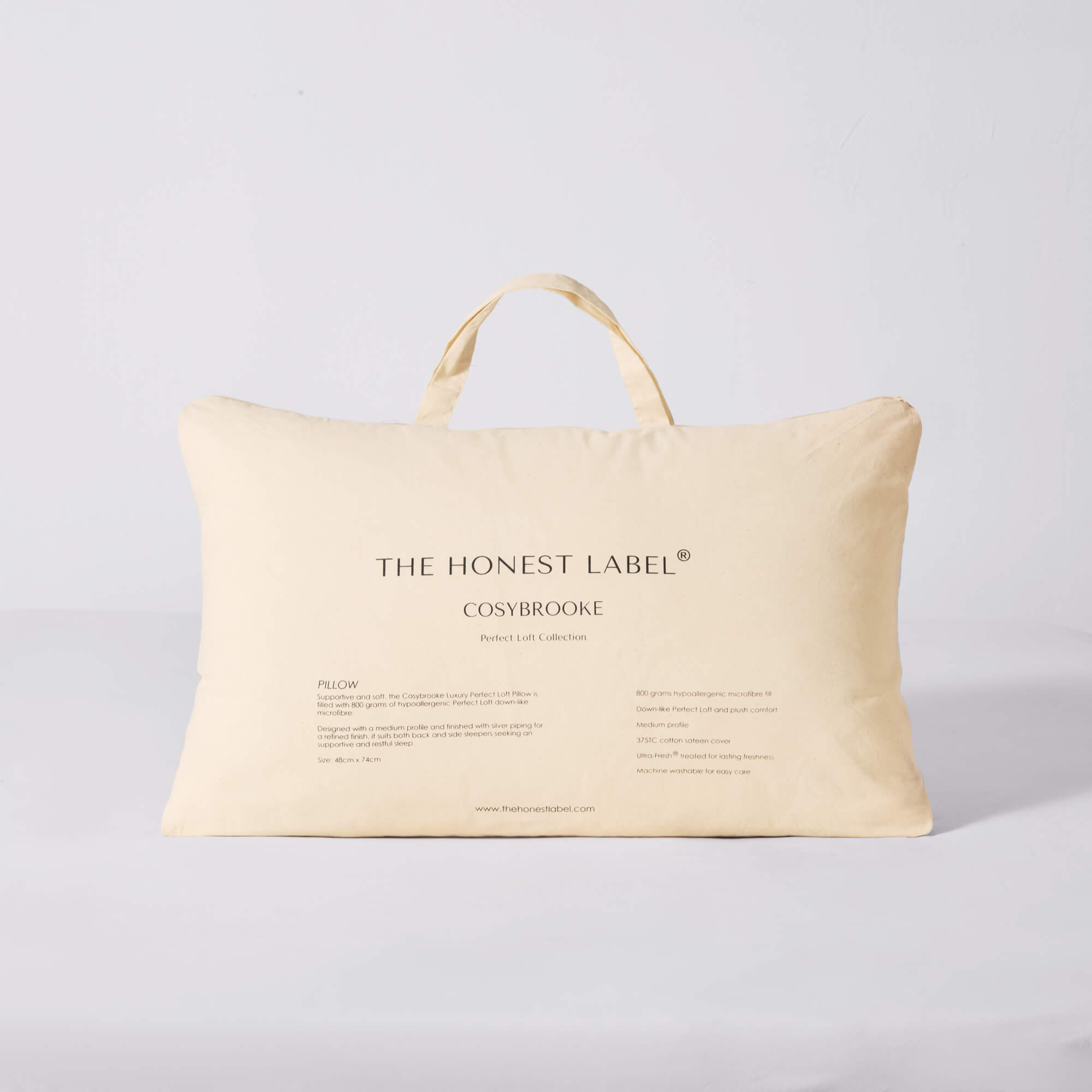 The Honest Label Cosybrooke Luxury Perfect Loft Pillow pillowcase lifestyle view THL product image 3