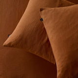 The Honest Label Pure Linen European Pillowcase in Red Earth with red tones pillowcase product view THL product image 3