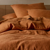 The Honest Label Pure Linen European Pillowcase in Red Earth with red tones pillowcase product view THL product image 2