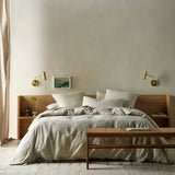 The Honest Label Pure Linen European Pillowcase in Flax with beige tones pillowcase product view THL product image 3