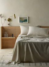 The Honest Label Pure Linen Standard Pillowcase (2 Pack) in Flax with beige tones pillowcase product view THL product image 5