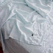 The Honest Label Bed Builder flat sheet in Sky Blue with blue tones flat sheet product view