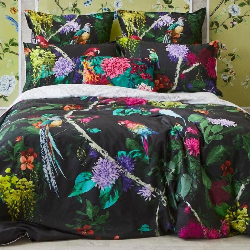 Chintz Black Quilt Cover Set