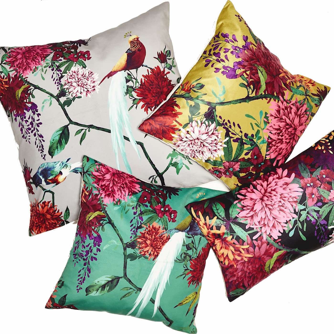 Chintz Garden Square 50x50cm Velvet Cushion Cover