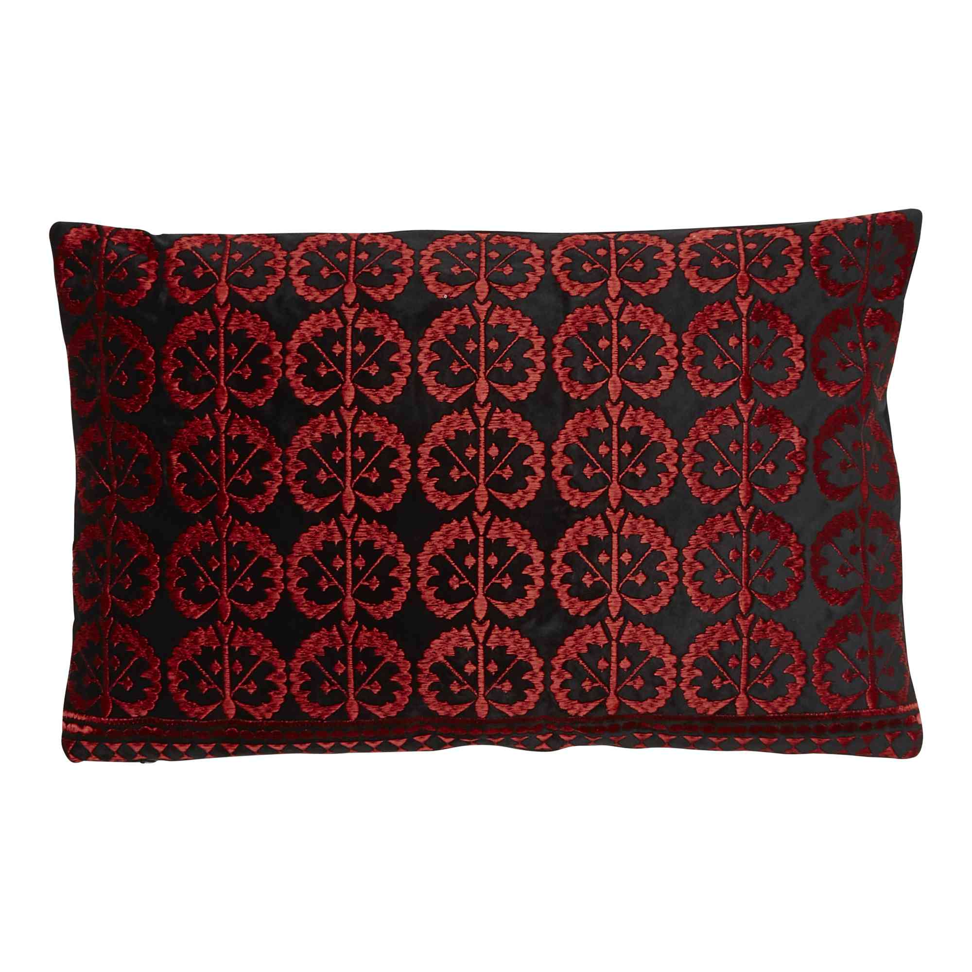 Eva Lattice Rectangle 55x35cm Embroidered Velvet Cushion Cover