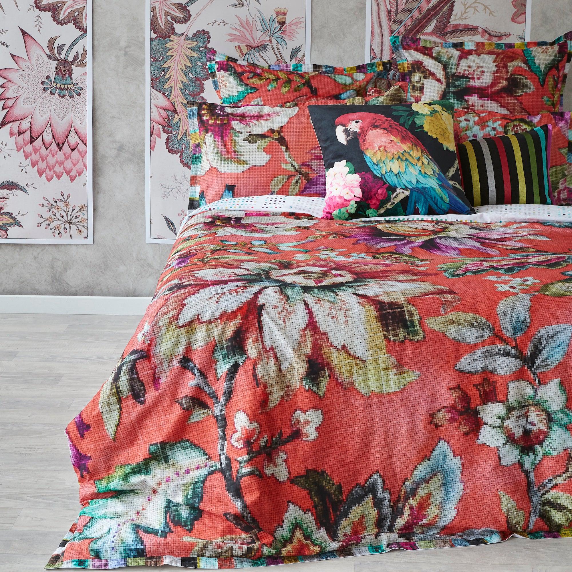 Jacobean Coral Quilt Cover Set