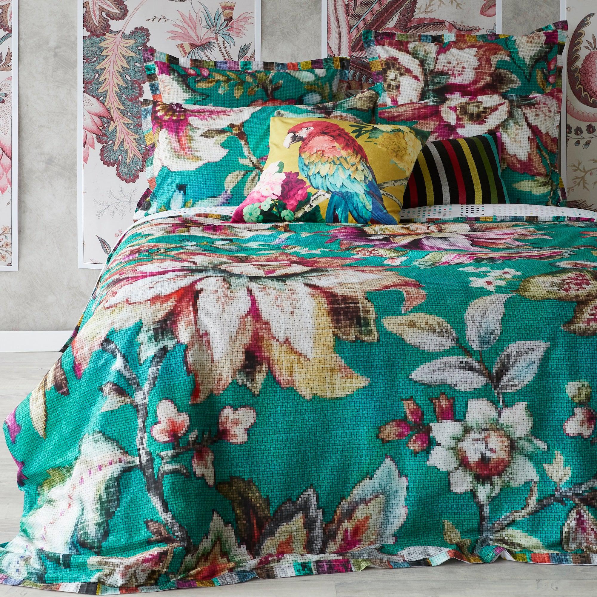 Jacobean Teal Quilt Cover Set