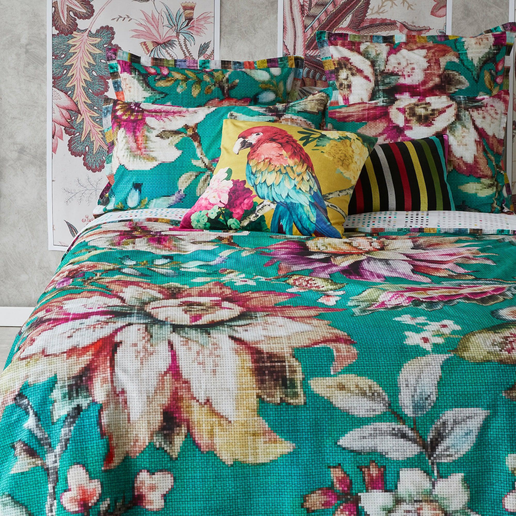 Jacobean Teal Quilt Cover Set