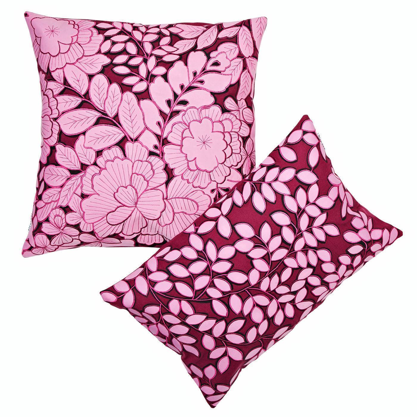 Joyce Floral Square 50x50cm Embroidered Cushion Cover