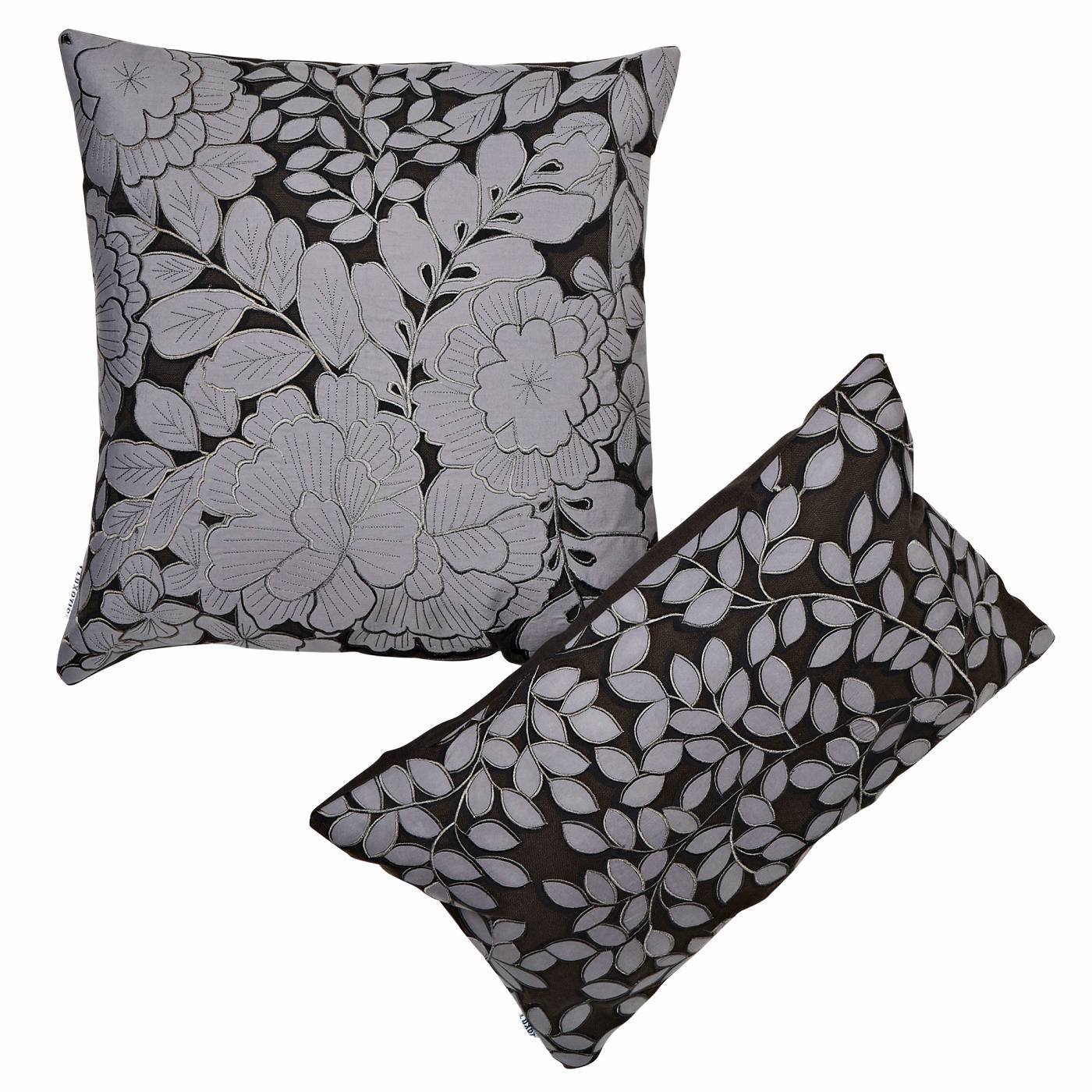 Joyce Floral Square 50x50cm Embroidered Cushion Cover