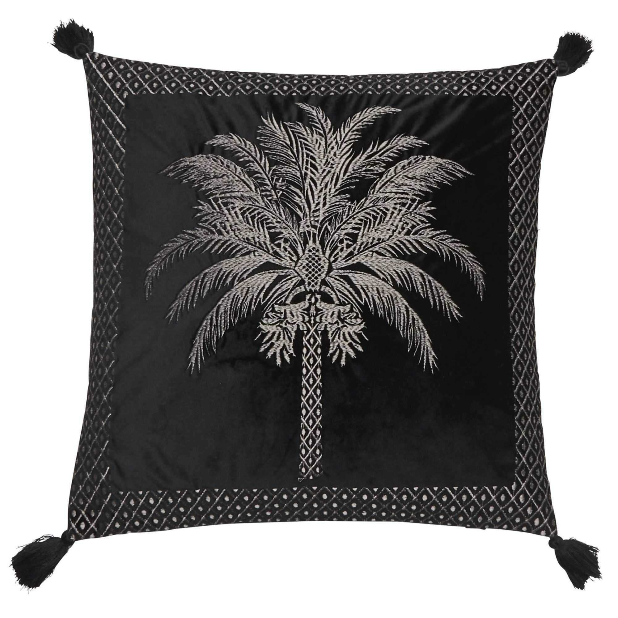 Palmier Square 50x50cm Embroidered Velvet Cushion Cover