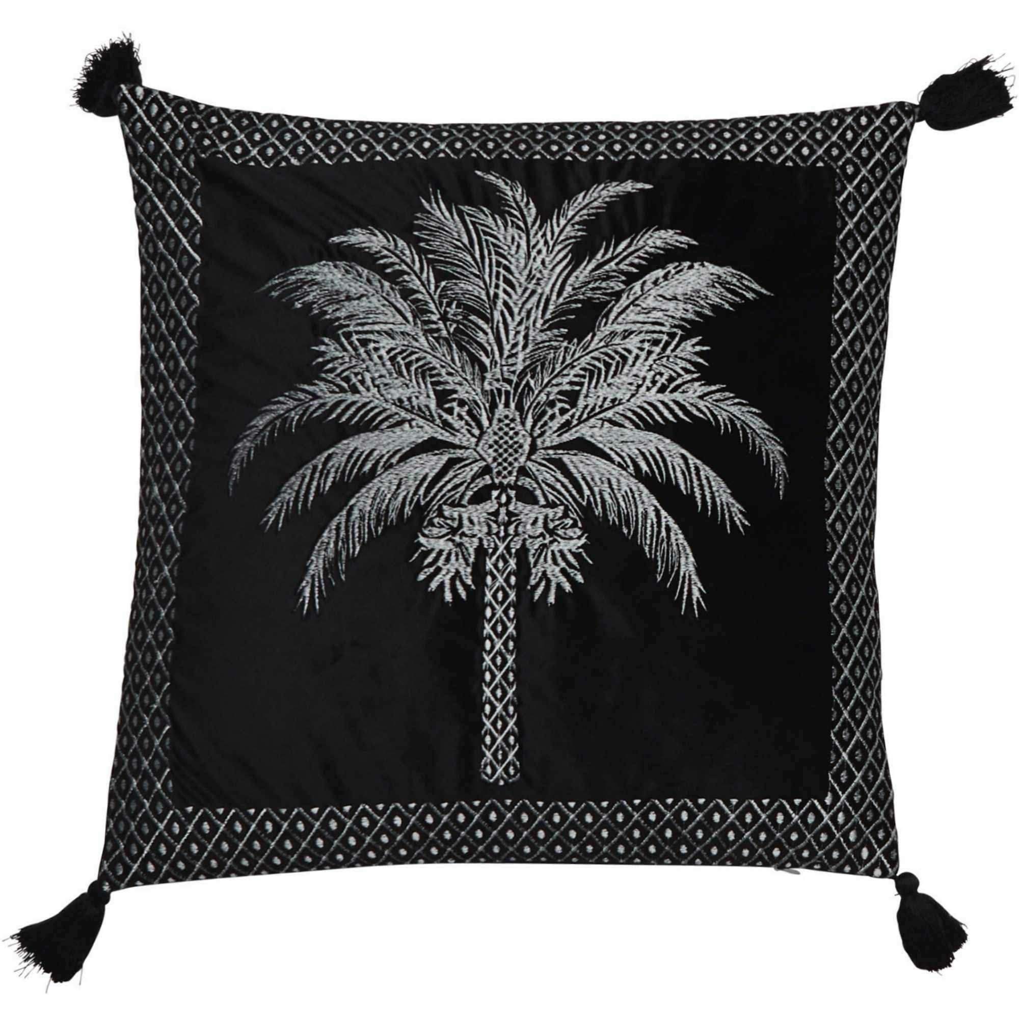 Palmier Square 50x50cm Embroidered Velvet Cushion Cover