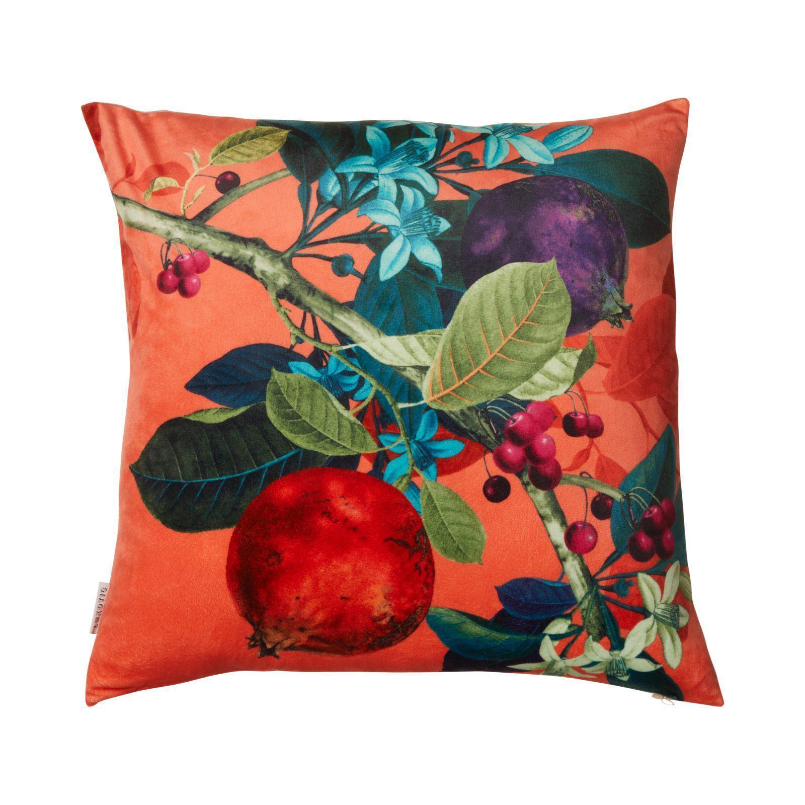 Pomegranate Square 50x50cm Velvet Cushion Cover