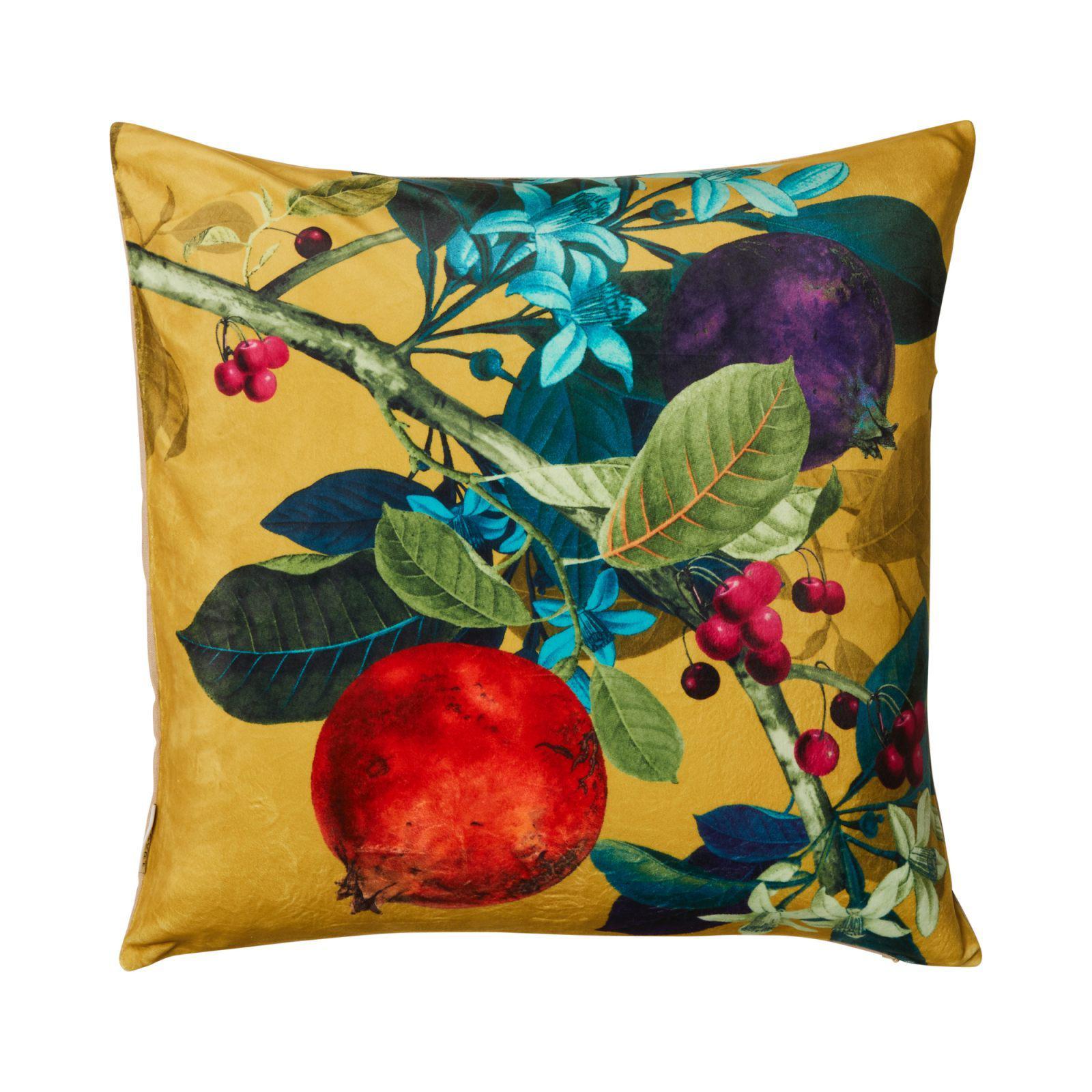 Pomegranate Square 50x50cm Velvet Cushion Cover