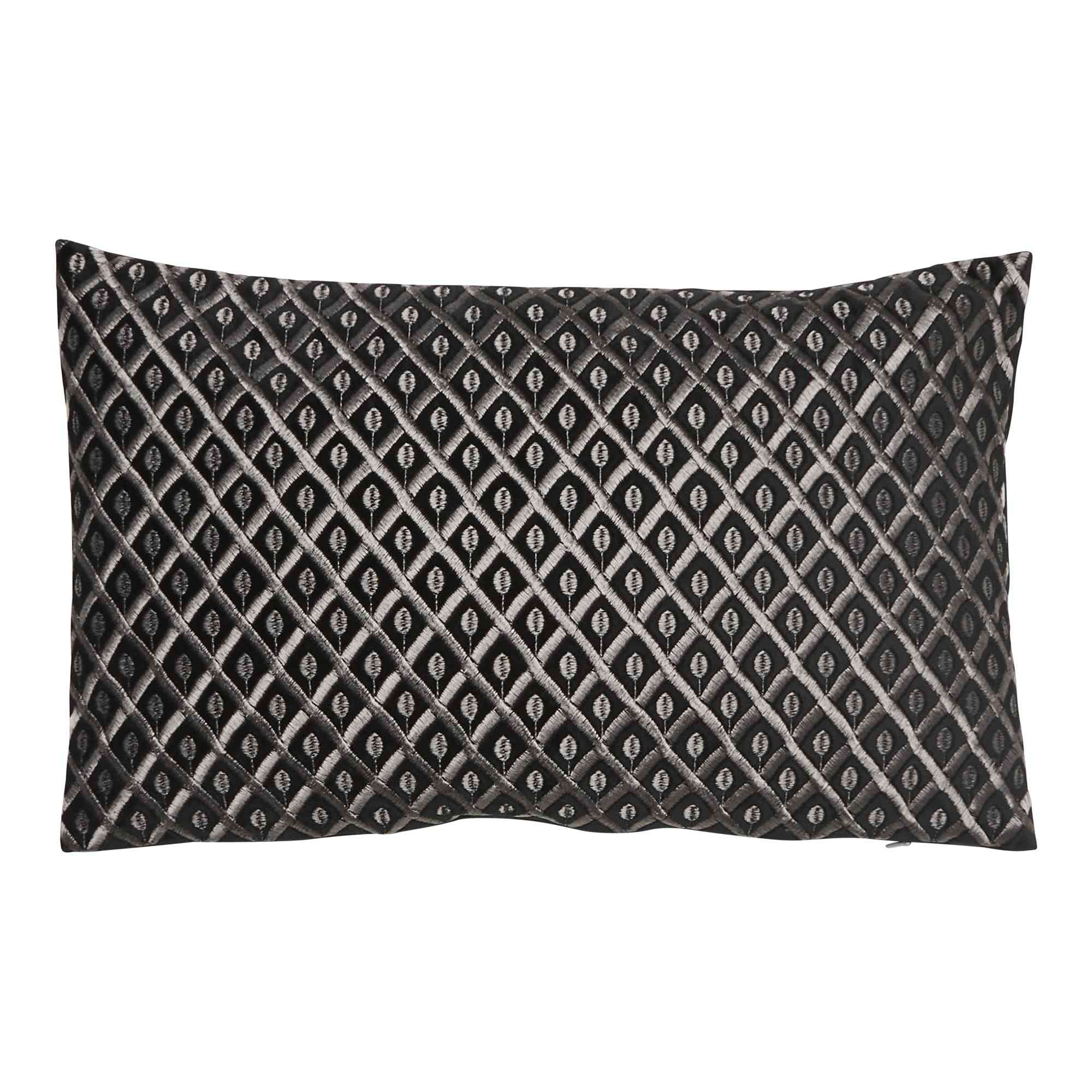 Suri Lattice Rectangle 55x35cm Embroidered Velvet Cushion Cover