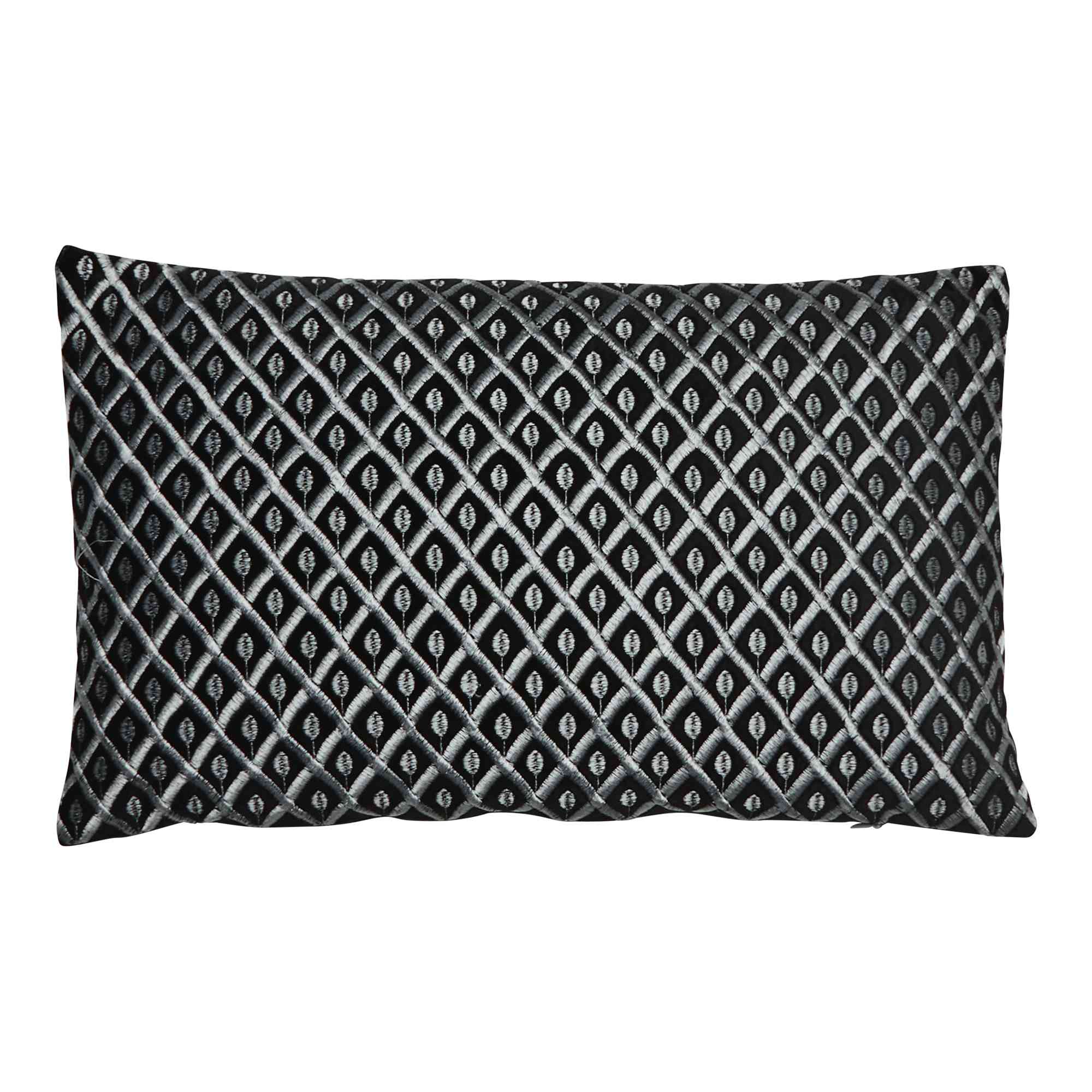 Suri Lattice Rectangle 55x35cm Embroidered Velvet Cushion Cover