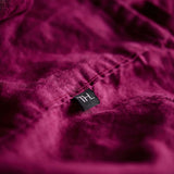 The Honest Label Pure Linen Flat Sheet in Magenta with pink tones flat sheet product view THL product image 1