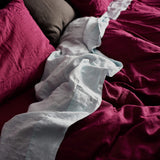 The Honest Label Pure Linen Quilt Cover Set Incl Pillowcases in Magenta with pink tones pillowcase product view THL product image 7