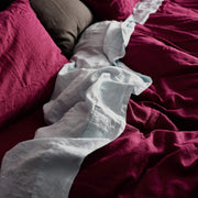 The Honest Label Pure Linen Quilt Cover Set Incl Pillowcases in Magenta with pink tones pillowcase product view THL product image 7