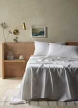 The Honest Label Pure Linen Standard Pillowcase (2 Pack) in Ivory White with white tones pillowcase product view THL product image 6