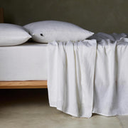 The Honest Label Pure Linen Flat Sheet in Ivory White with white tones flat sheet product view THL product image 1