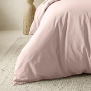 The Honest Label Washed Cotton Quilt Cover in Blush with pink tones quilt cover close up detail THL product image 1
