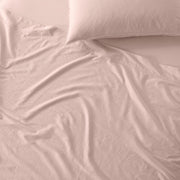 The Honest Label washed cotton bedding in Blush, alternate detail view