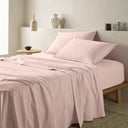 The Honest Label washed cotton bedding in Blush, product detail view