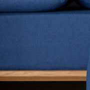 The Honest Label Bed Builder fitted sheet in Ocean Blue with blue tones fitted sheet product view