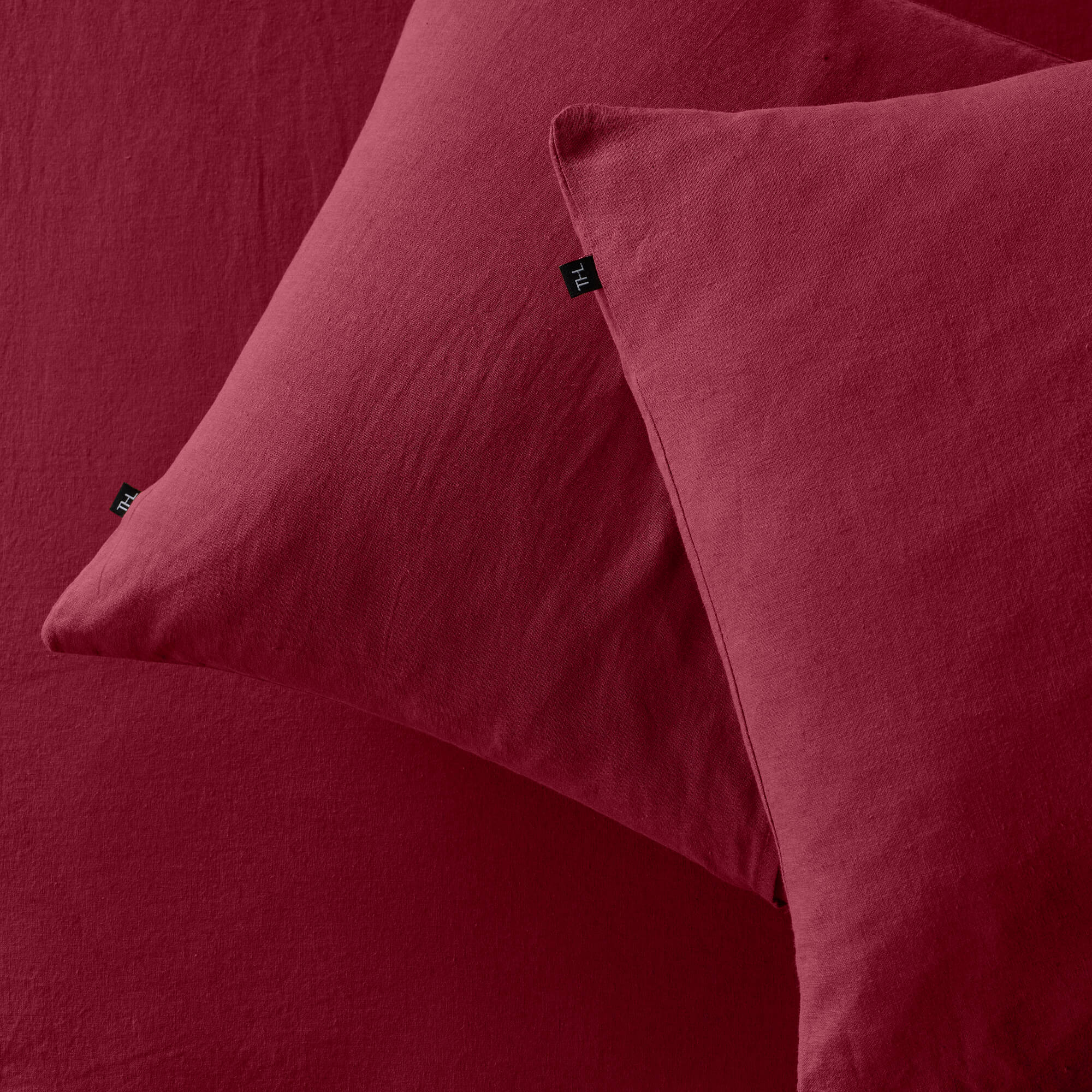 The Honest Label Pure Linen Bedding - Shiraz with purple tones home bedding product view THL product image 1
