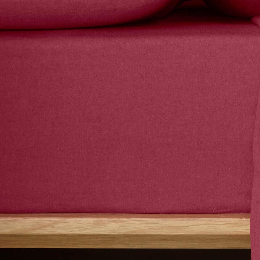 The Honest Label Pure Linen Bedding - Shiraz with purple tones fitted sheet product view THL product image 1
