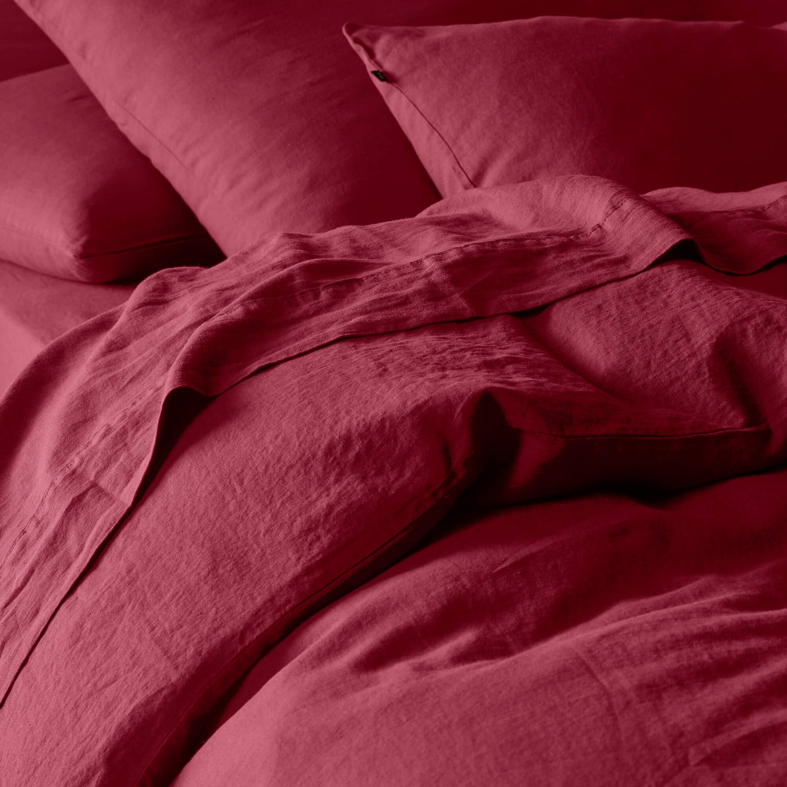 The Honest Label Pure Linen Bedding - Shiraz with purple tones quilt cover product view THL product image 1