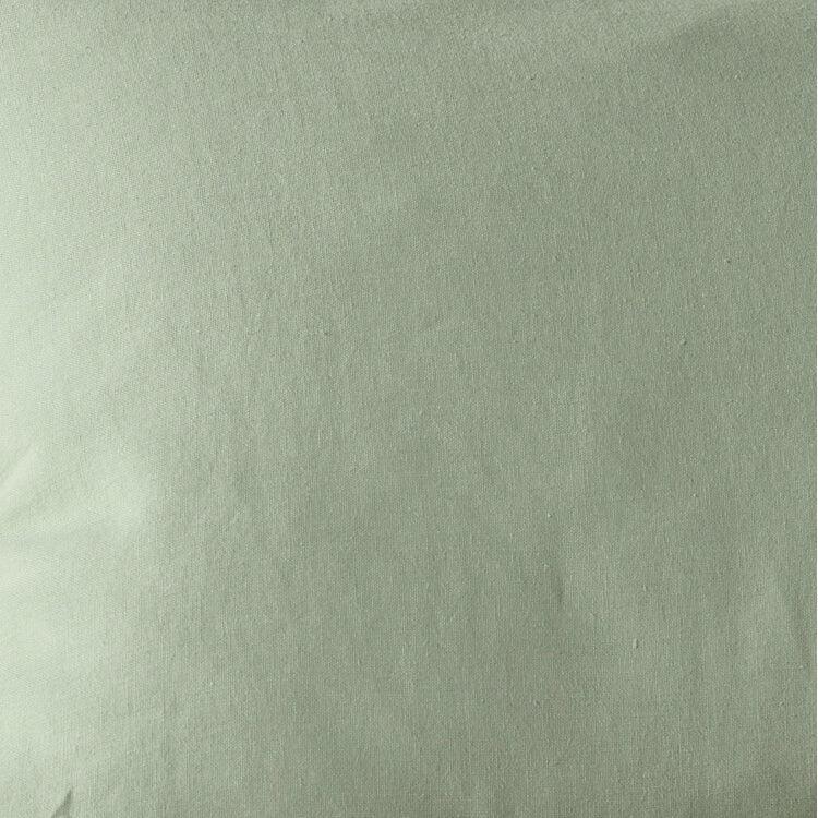 The Honest Label Pure Linen Fitted Sheet fabric swatch in Sage with green tones fitted sheet fabric swatch