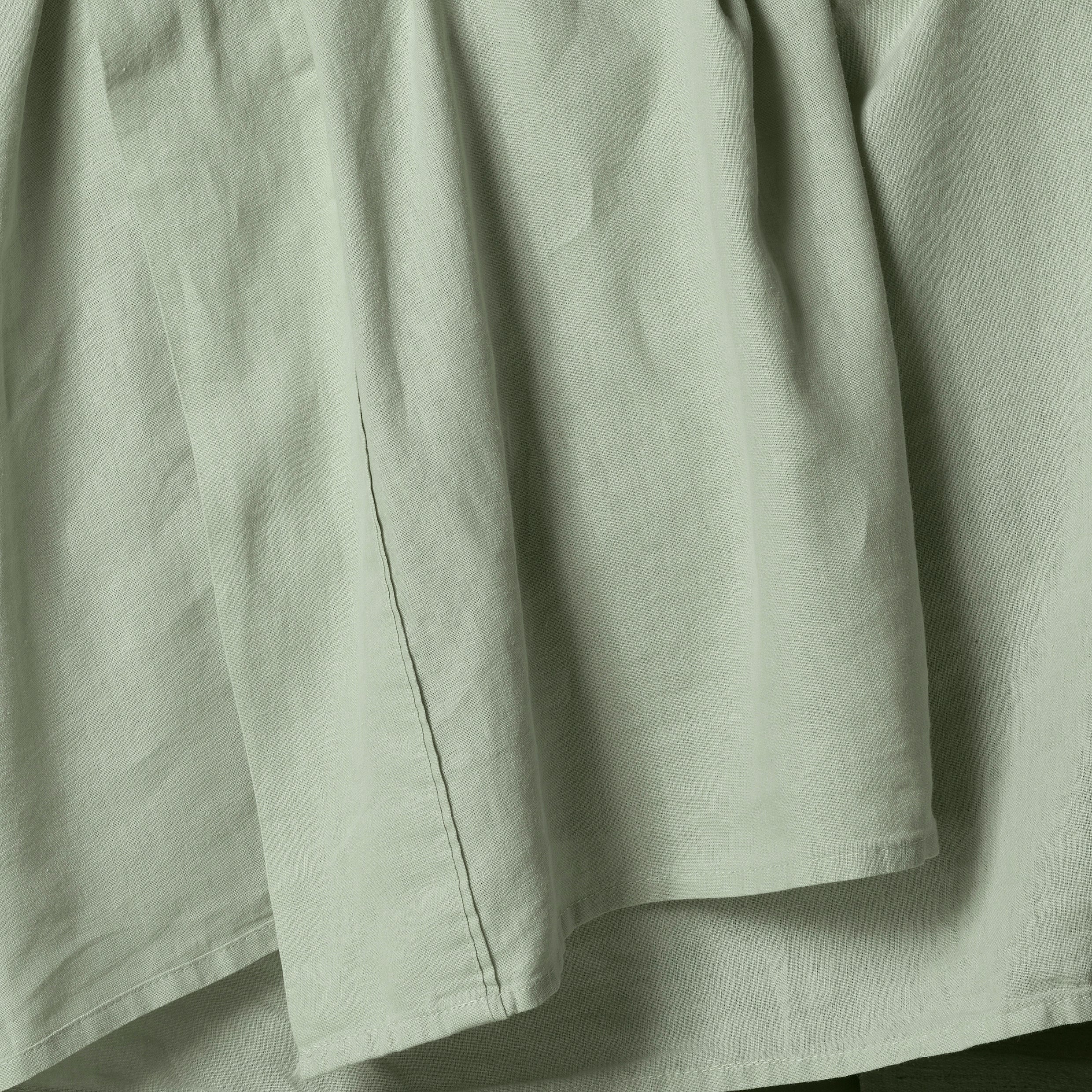 The Honest Label Pure Linen Fitted Sheet in Sage with green tones fitted sheet product view THL product image 1
