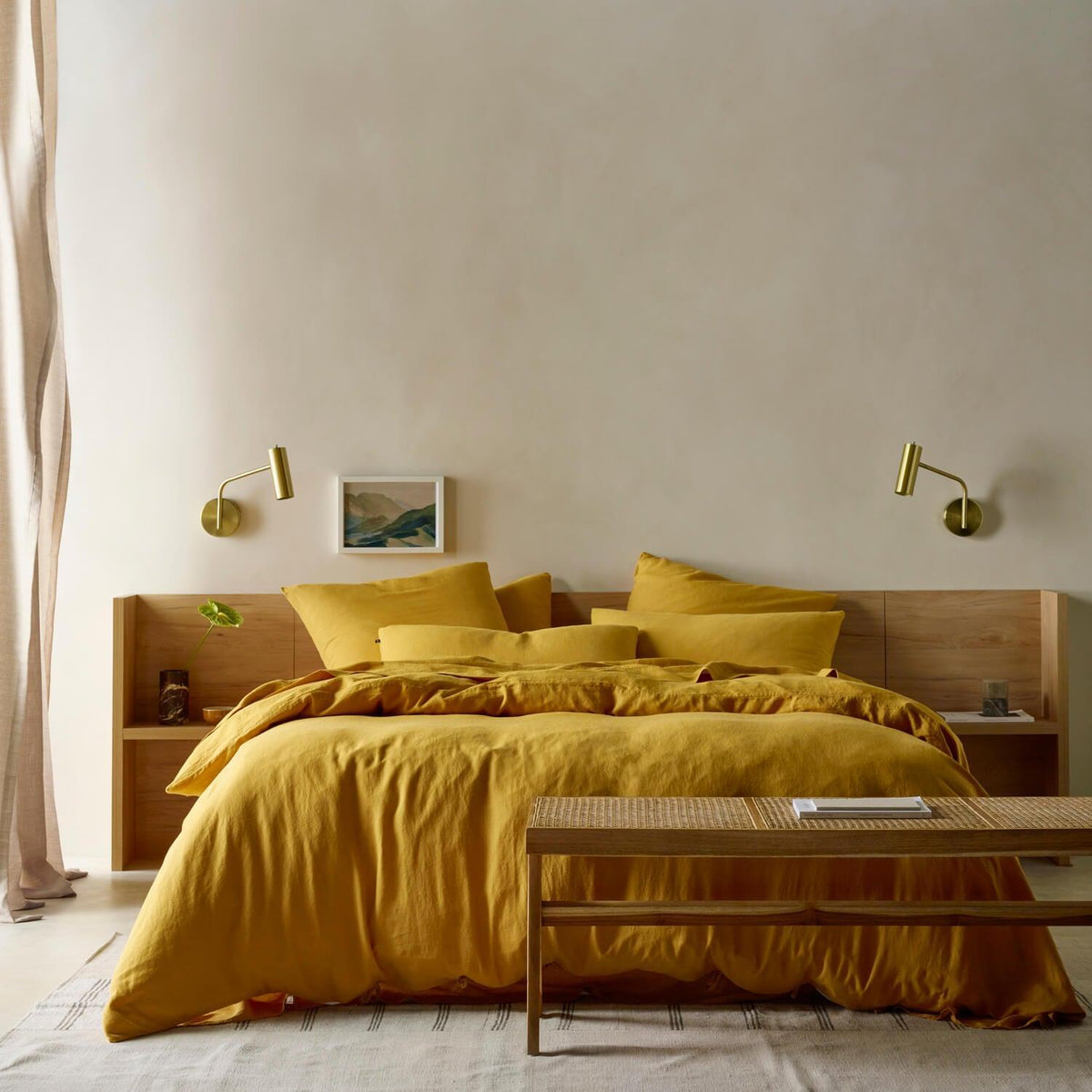 The Honest Label Pure Linen European Pillowcase in Beige with beige tones pillowcase product view THL product image 3