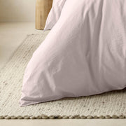 The Honest Label Washed Cotton Quilt Cover in Blush with pink tones quilt cover close up detail THL product image 1