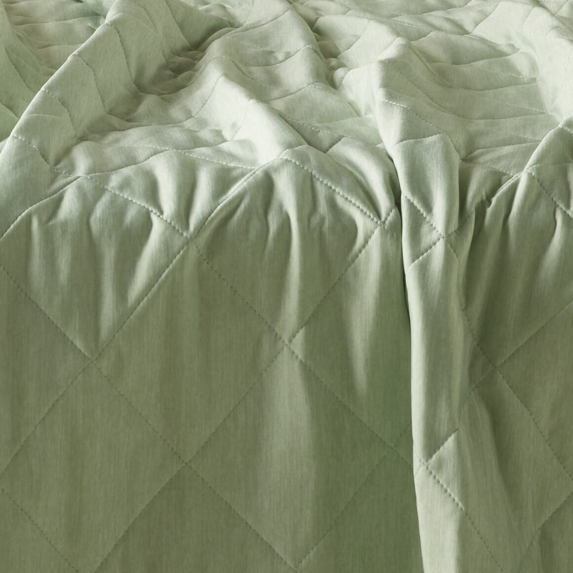 The Honest Label Cooling Throw in Sage with green tones throw blanket product view THL product image 2