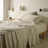 The Honest Label Washed Cotton European Pillowcase in Flax with beige tones pillowcase product view THL product image 2