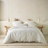 The Honest Label Washed Cotton Standard Pillowcase (2 Pack) in White with white tones pillowcase product view THL product image 4