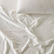 The Honest Label Washed Cotton Standard Pillowcase (2 Pack) in White with white tones pillowcase product view THL product image 3