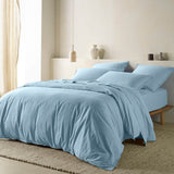 The Honest Label Washed Cotton European Pillowcase in Skye with blue tones pillowcase product view THL product image 3